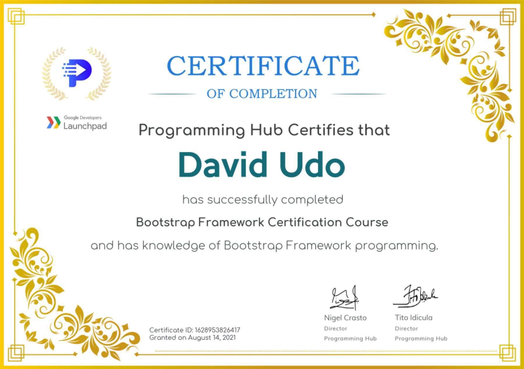 Certificate Preview