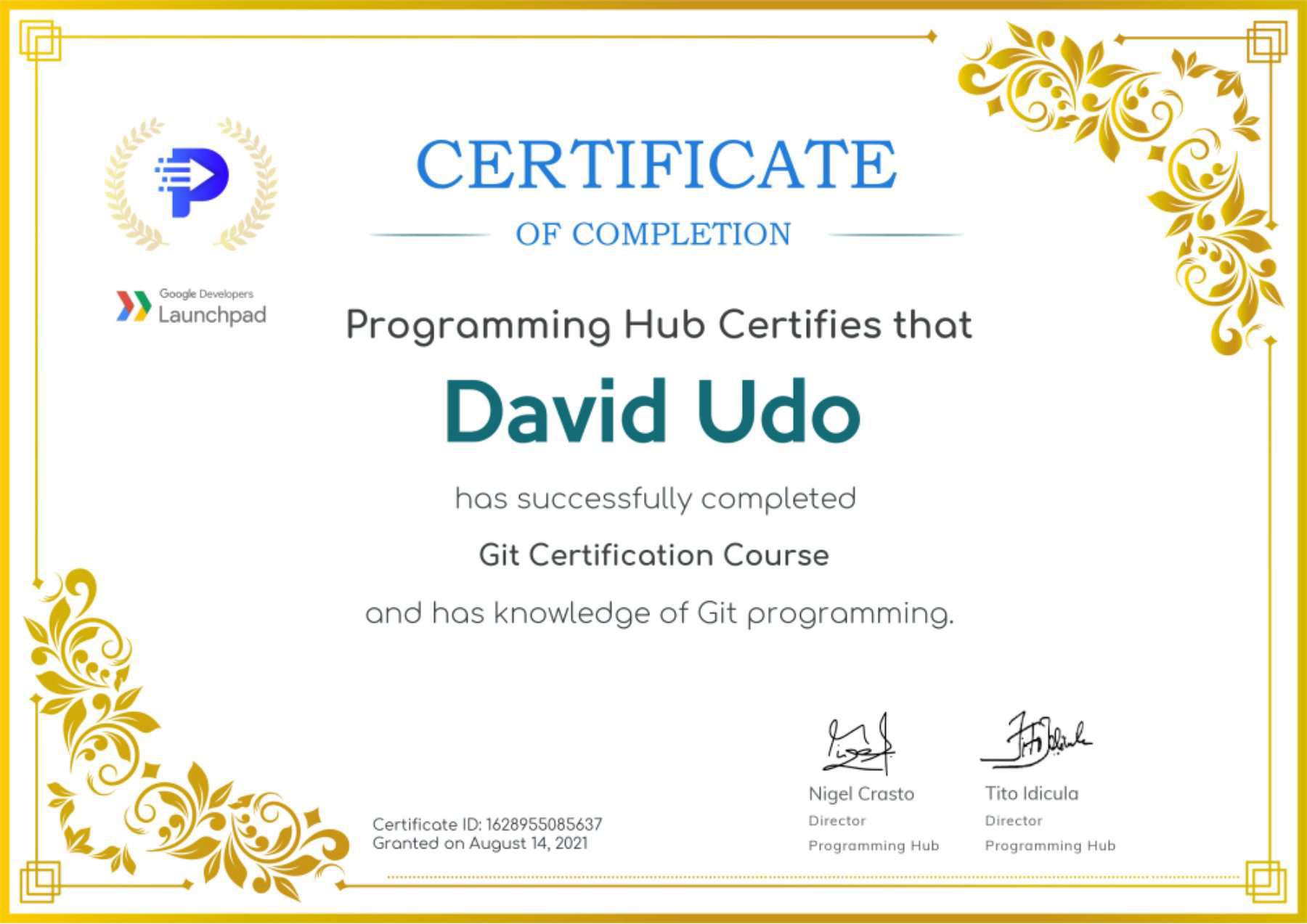 Certificate Preview