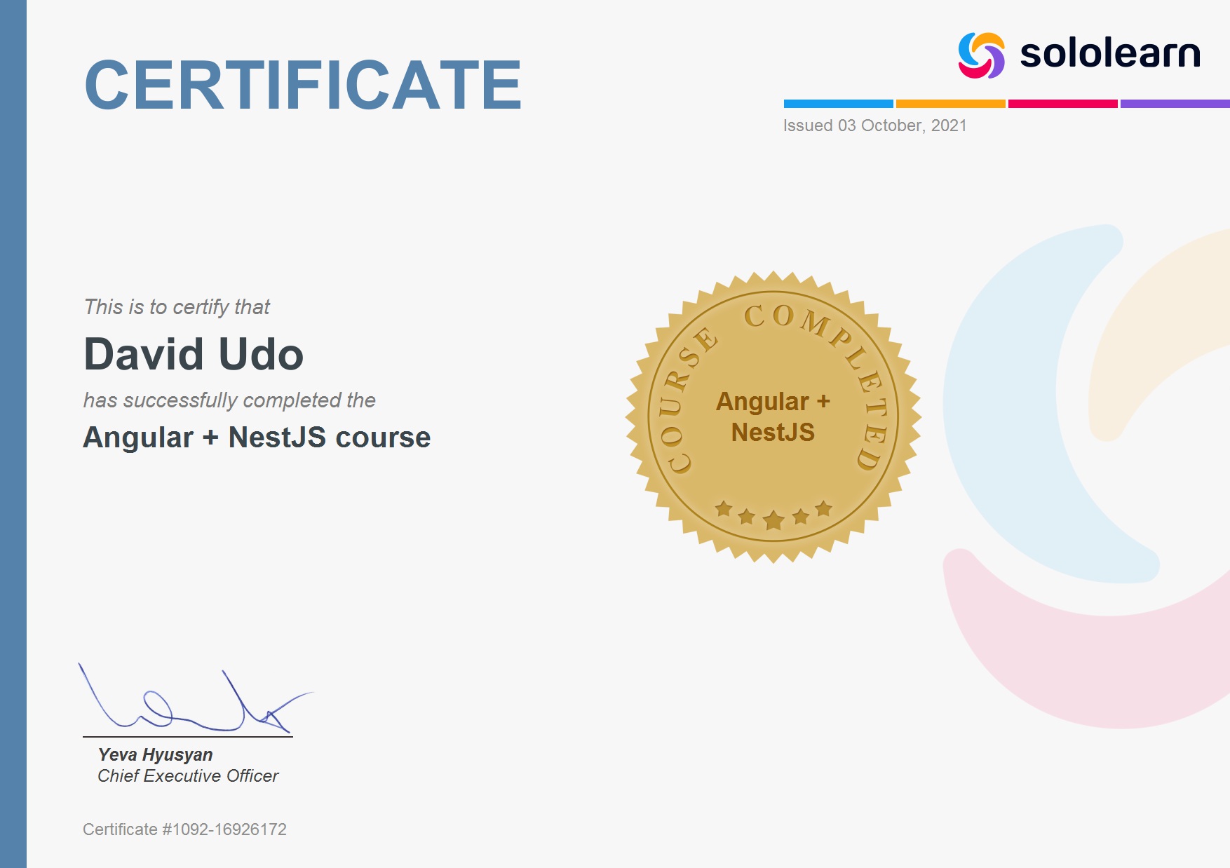 Certificate Preview