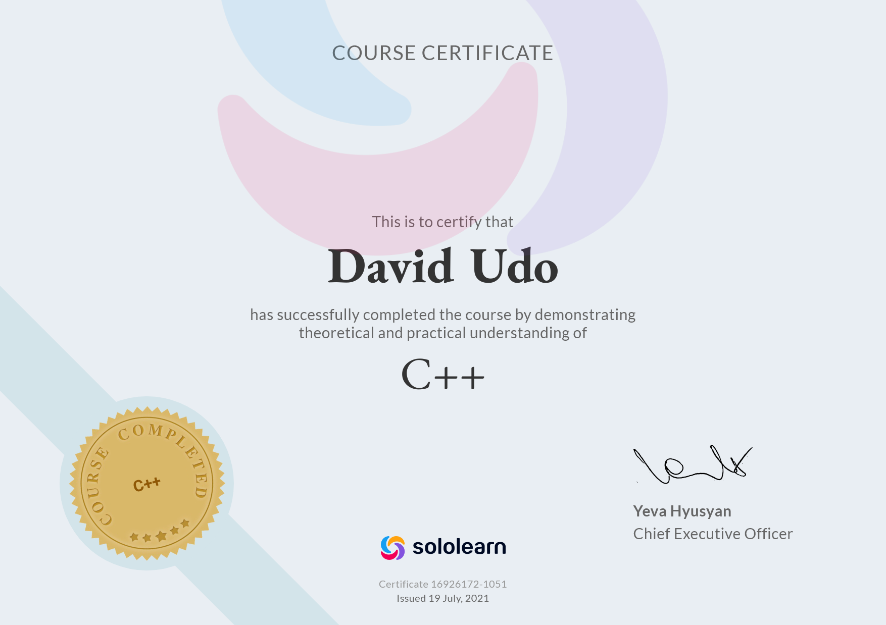 Certificate Preview