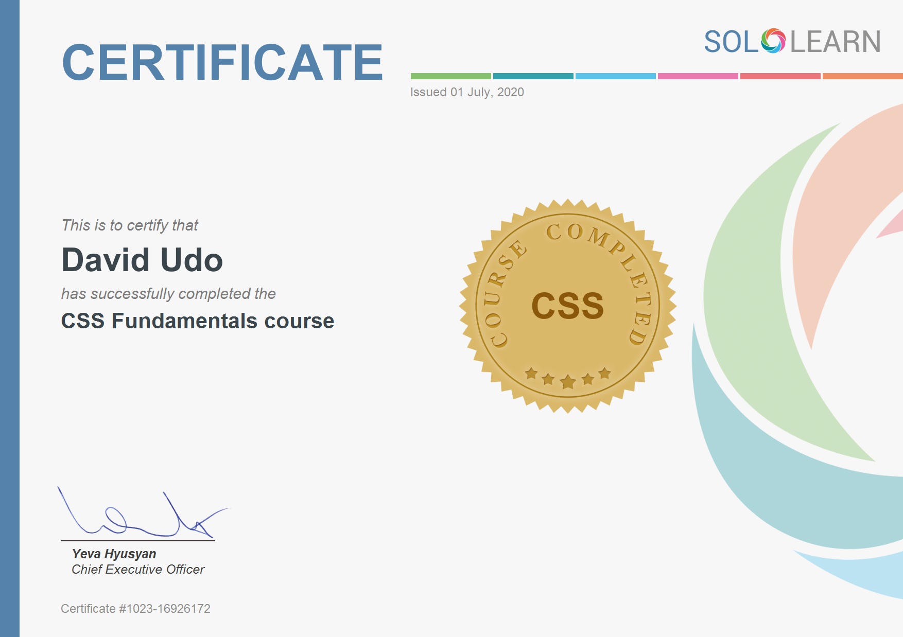 Certificate Preview