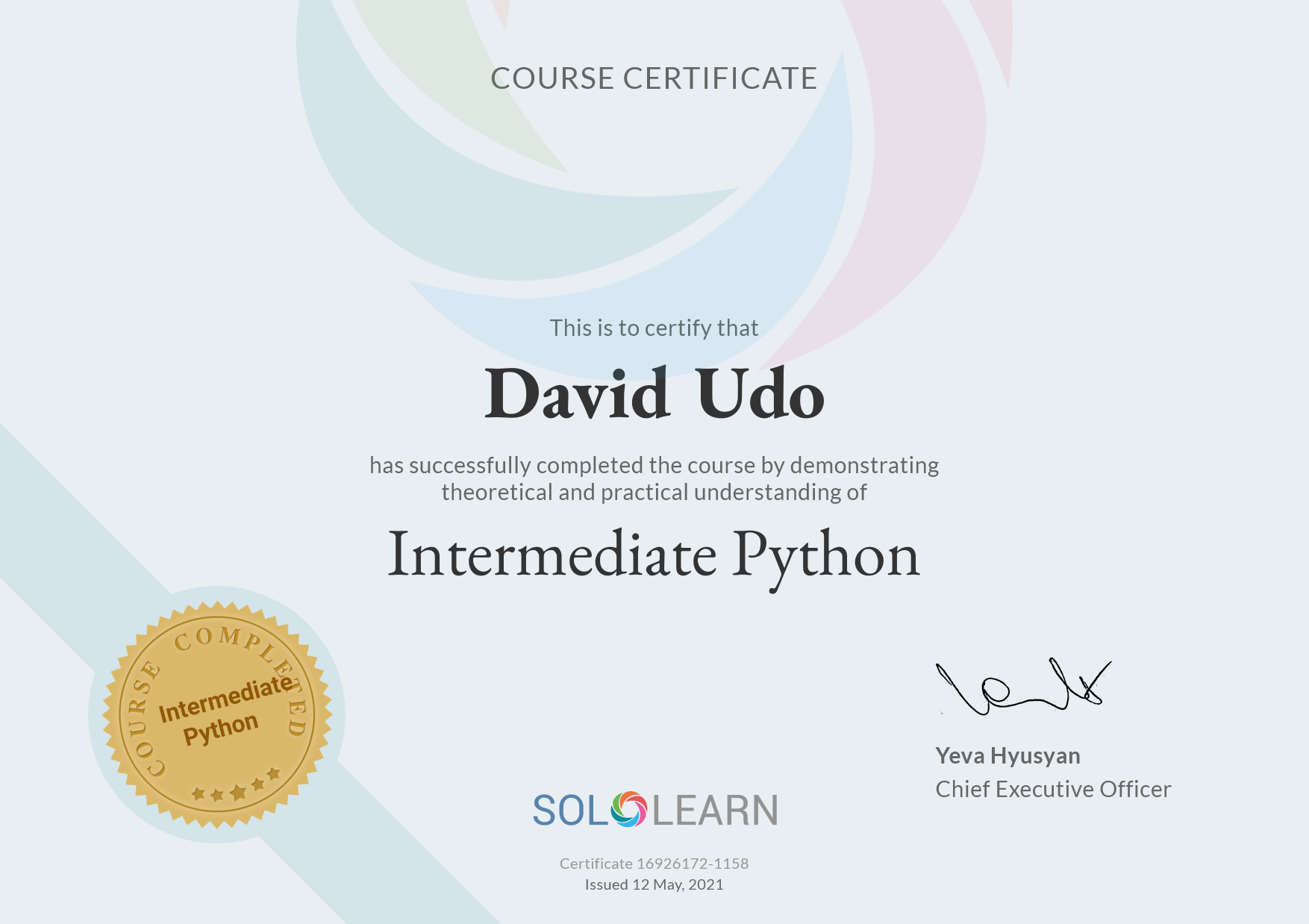 Certificate Preview