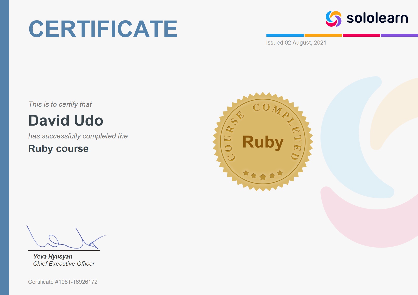 Certificate Preview